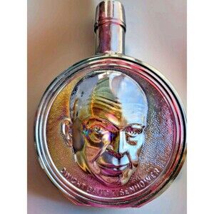 Wheaton Presidential Decanter Purple Vintage Carnival Glass Dwight D Eisenhower